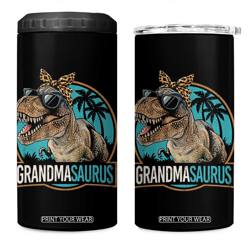Grandmasaurus Funny Dinosaur Grandma 4 in 1 Can Cooler Tumbler Family Matching TS11 One Size: 16 oz Black Print Your Wear