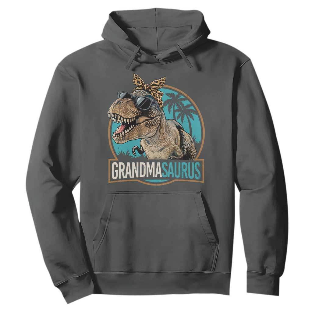 Grandmasaurus Funny Dinosaur Grandma Hoodie Family Matching TS11 Dark Heather Print Your Wear