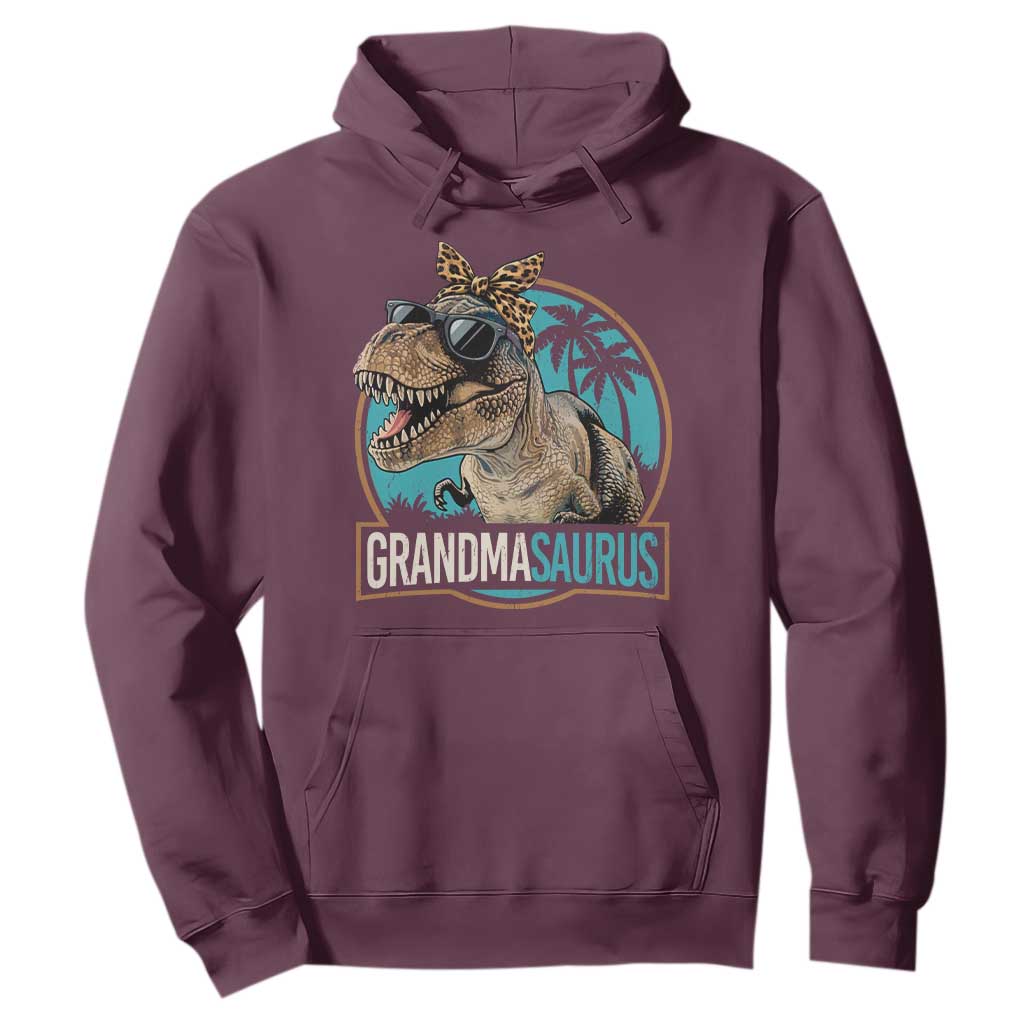 Grandmasaurus Funny Dinosaur Grandma Hoodie Family Matching TS11 Maroon Print Your Wear
