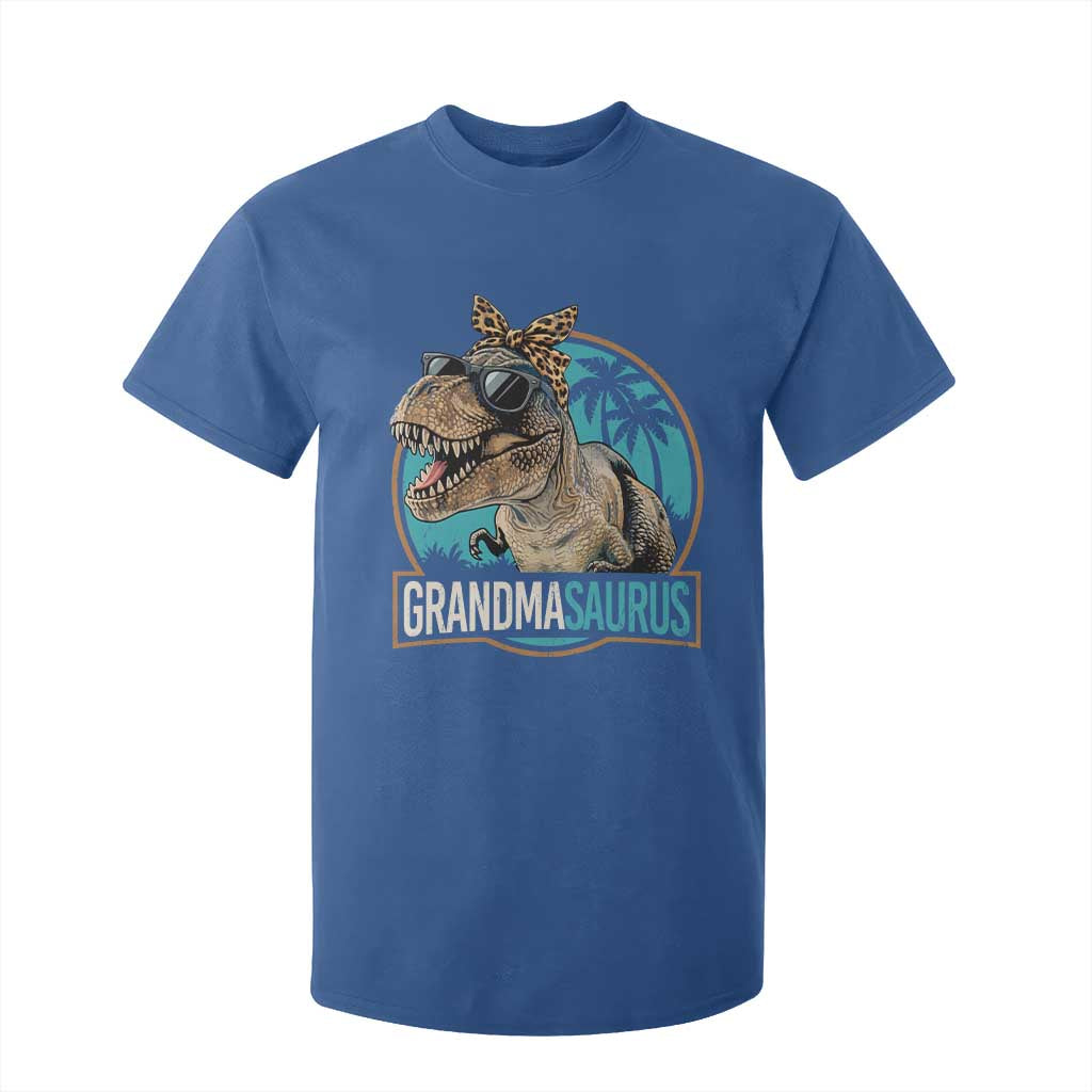 Grandmasaurus Funny Dinosaur Grandma T Shirt For Kid Family Matching TS11 Royal Blue Print Your Wear