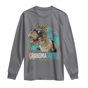 Grandmasaurus Funny Dinosaur Grandma Long Sleeve Shirt Family Matching TS11 Charcoal Print Your Wear