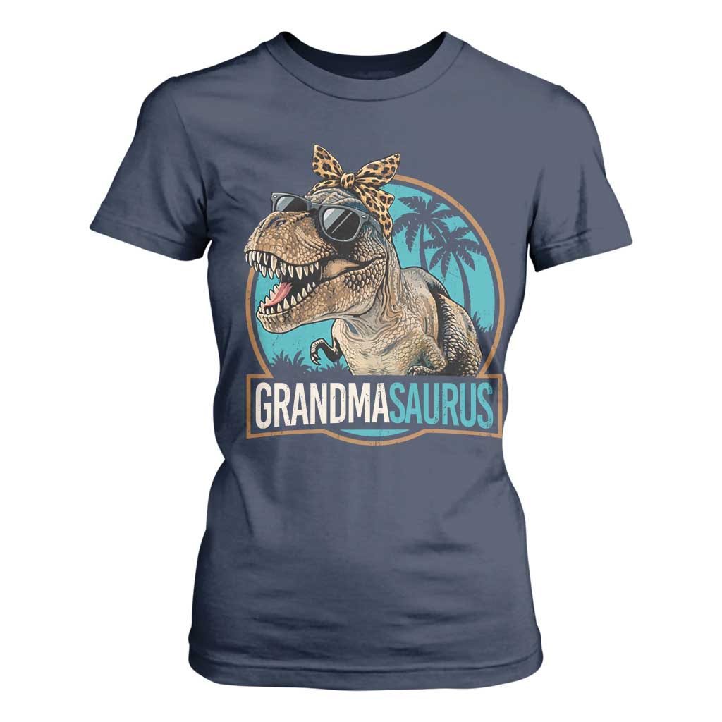 Grandmasaurus Funny Dinosaur Grandma T Shirt For Women Family Matching TS11 Navy Print Your Wear