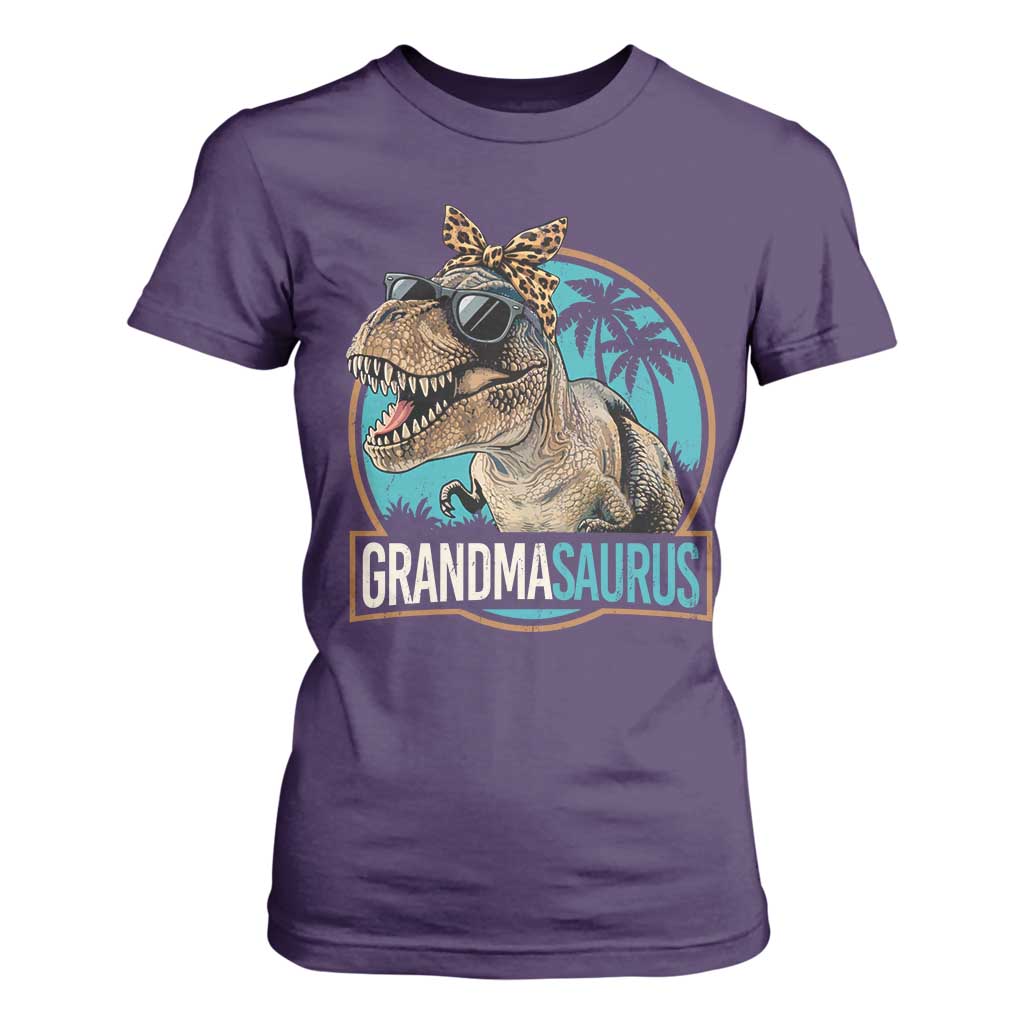 Grandmasaurus Funny Dinosaur Grandma T Shirt For Women Family Matching TS11 Purple Print Your Wear