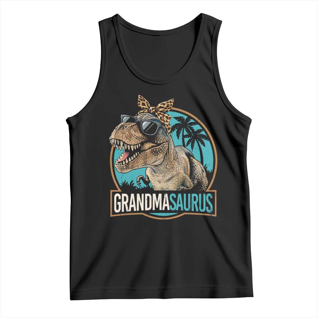 Grandmasaurus Funny Dinosaur Grandma Tank Top Family Matching TS11 Black Print Your Wear