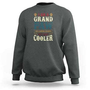 I Am A Grandpaw Like A Normal Grandpa But Way Cooler Sweatshirt Father's Day Pet Owner TS11 Dark Heather Print Your Wear