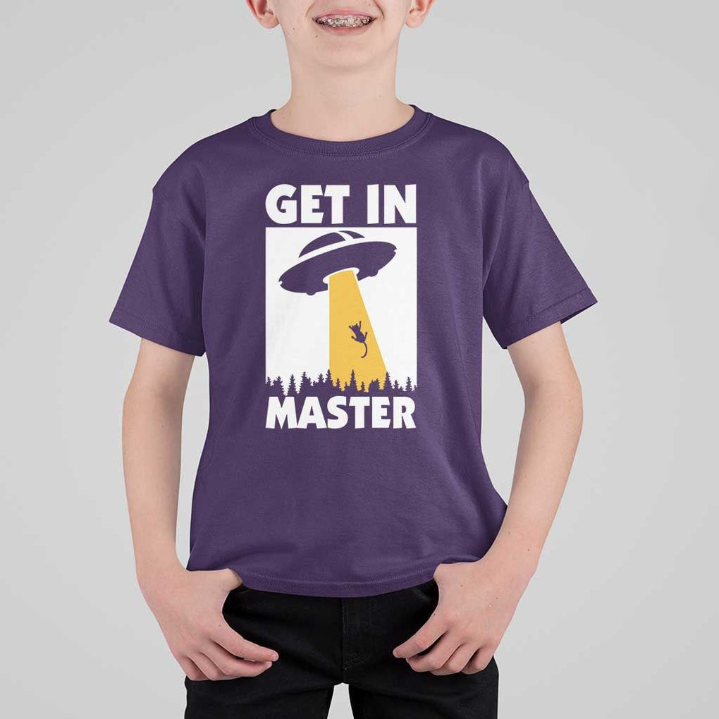 Funny Alien Cat T Shirt For Kid Get In Master Aliens Extraterrestrial TS11 Purple Print Your Wear