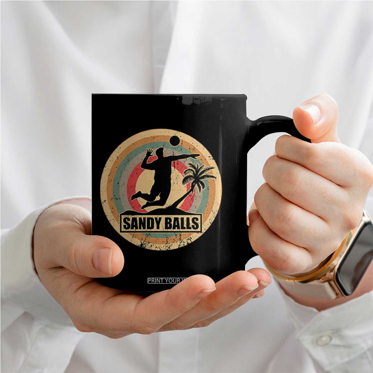 Beach Volleyball Coffee Mug Sandy Balls Team Player Volleyball Coach TS11 Print Your Wear