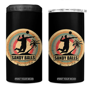 Beach Volleyball 4 in 1 Can Cooler Tumbler Sandy Balls Team Player Volleyball Coach TS11 One Size: 16 oz Black Print Your Wear