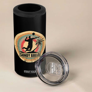 Beach Volleyball 4 in 1 Can Cooler Tumbler Sandy Balls Team Player Volleyball Coach TS11 Print Your Wear