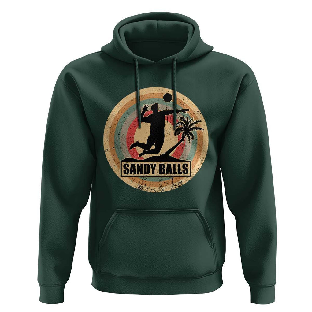 Beach Volleyball Hoodie Sandy Balls Team Player Volleyball Coach TS11 Dark Forest Green Print Your Wear