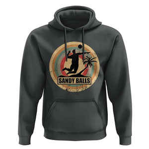 Beach Volleyball Hoodie Sandy Balls Team Player Volleyball Coach TS11 Dark Heather Print Your Wear