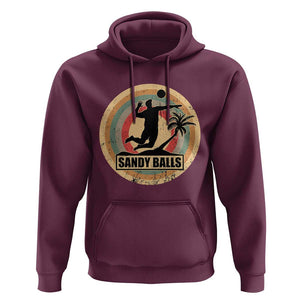 Beach Volleyball Hoodie Sandy Balls Team Player Volleyball Coach TS11 Maroon Print Your Wear