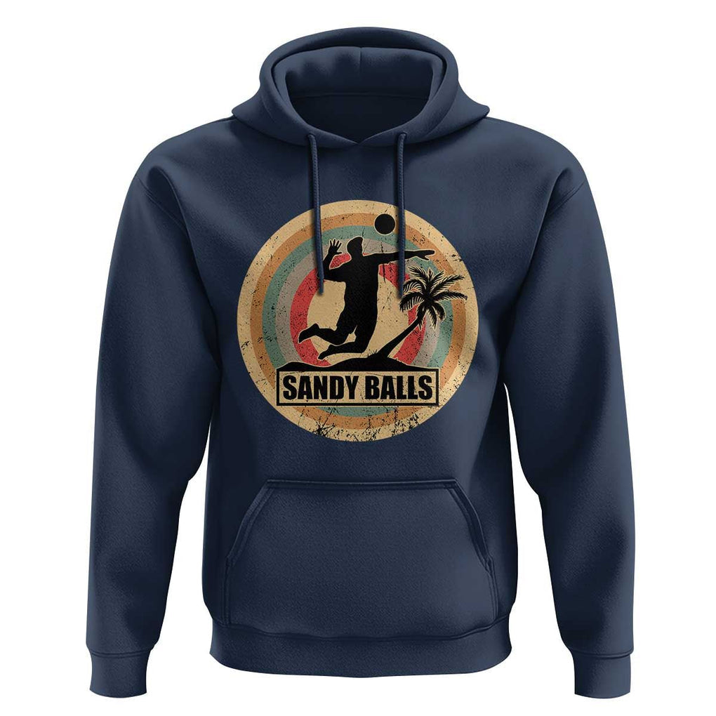 Beach Volleyball Hoodie Sandy Balls Team Player Volleyball Coach TS11 Navy Print Your Wear