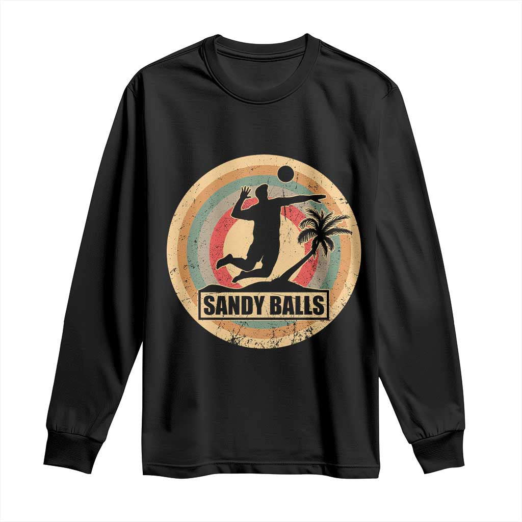 Beach Volleyball Long Sleeve Shirt Sandy Balls Team Player Volleyball Coach TS11 Black Print Your Wear