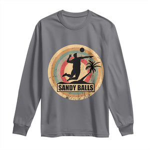 Beach Volleyball Long Sleeve Shirt Sandy Balls Team Player Volleyball Coach TS11 Charcoal Print Your Wear