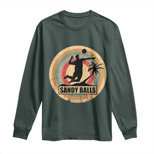 Beach Volleyball Long Sleeve Shirt Sandy Balls Team Player Volleyball Coach TS11 Dark Forest Green Print Your Wear