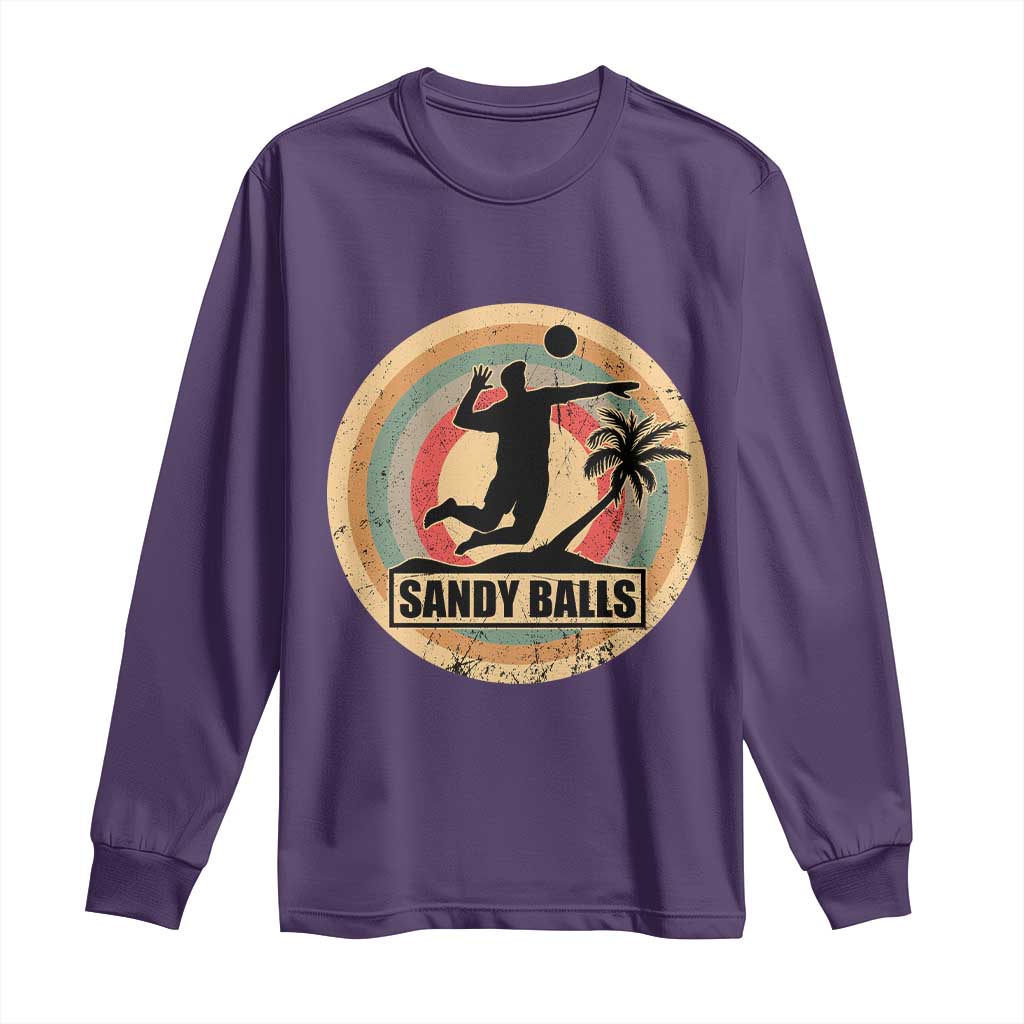 Beach Volleyball Long Sleeve Shirt Sandy Balls Team Player Volleyball Coach TS11 Purple Print Your Wear