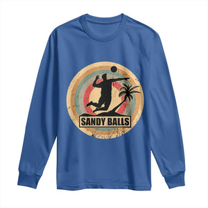 Beach Volleyball Long Sleeve Shirt Sandy Balls Team Player Volleyball Coach TS11 Royal Blue Print Your Wear
