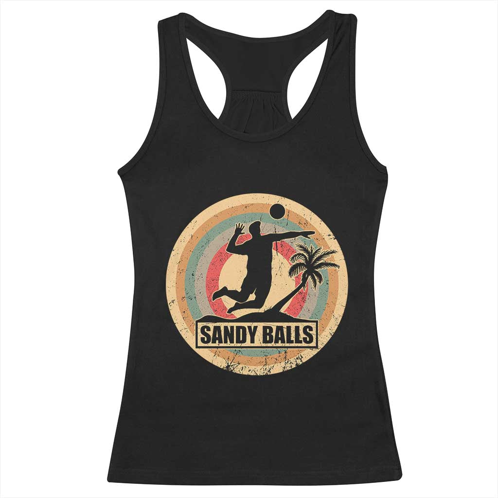 Beach Volleyball Racerback Tank Top Sandy Balls Team Player Volleyball Coach TS11 Black Print Your Wear