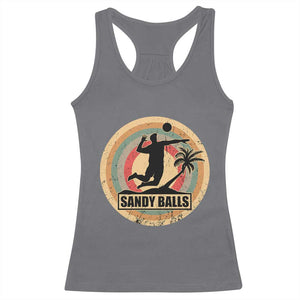 Beach Volleyball Racerback Tank Top Sandy Balls Team Player Volleyball Coach TS11 Charcoal Print Your Wear