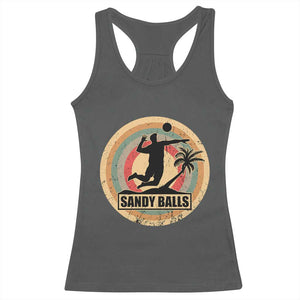 Beach Volleyball Racerback Tank Top Sandy Balls Team Player Volleyball Coach TS11 Dark Heather Print Your Wear