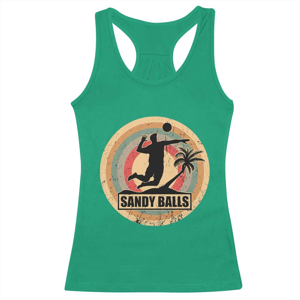 Beach Volleyball Racerback Tank Top Sandy Balls Team Player Volleyball Coach TS11 Irish Green Print Your Wear