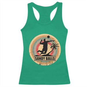 Beach Volleyball Racerback Tank Top Sandy Balls Team Player Volleyball Coach TS11 Irish Green Print Your Wear