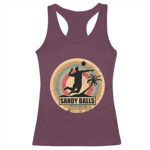 Beach Volleyball Racerback Tank Top Sandy Balls Team Player Volleyball Coach TS11 Maroon Print Your Wear
