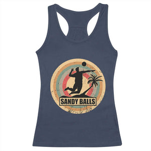 Beach Volleyball Racerback Tank Top Sandy Balls Team Player Volleyball Coach TS11 Navy Print Your Wear