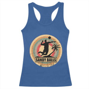 Beach Volleyball Racerback Tank Top Sandy Balls Team Player Volleyball Coach TS11 Royal Blue Print Your Wear
