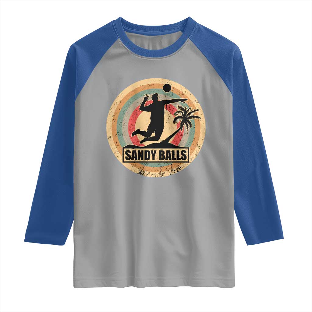 Beach Volleyball Raglan Shirt Sandy Balls Team Player Volleyball Coach TS11 Sport Gray Royal Print Your Wear