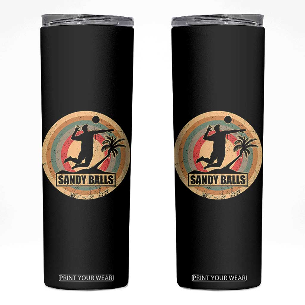 Beach Volleyball Skinny Tumbler Sandy Balls Team Player Volleyball Coach TS11 Black Print Your Wear