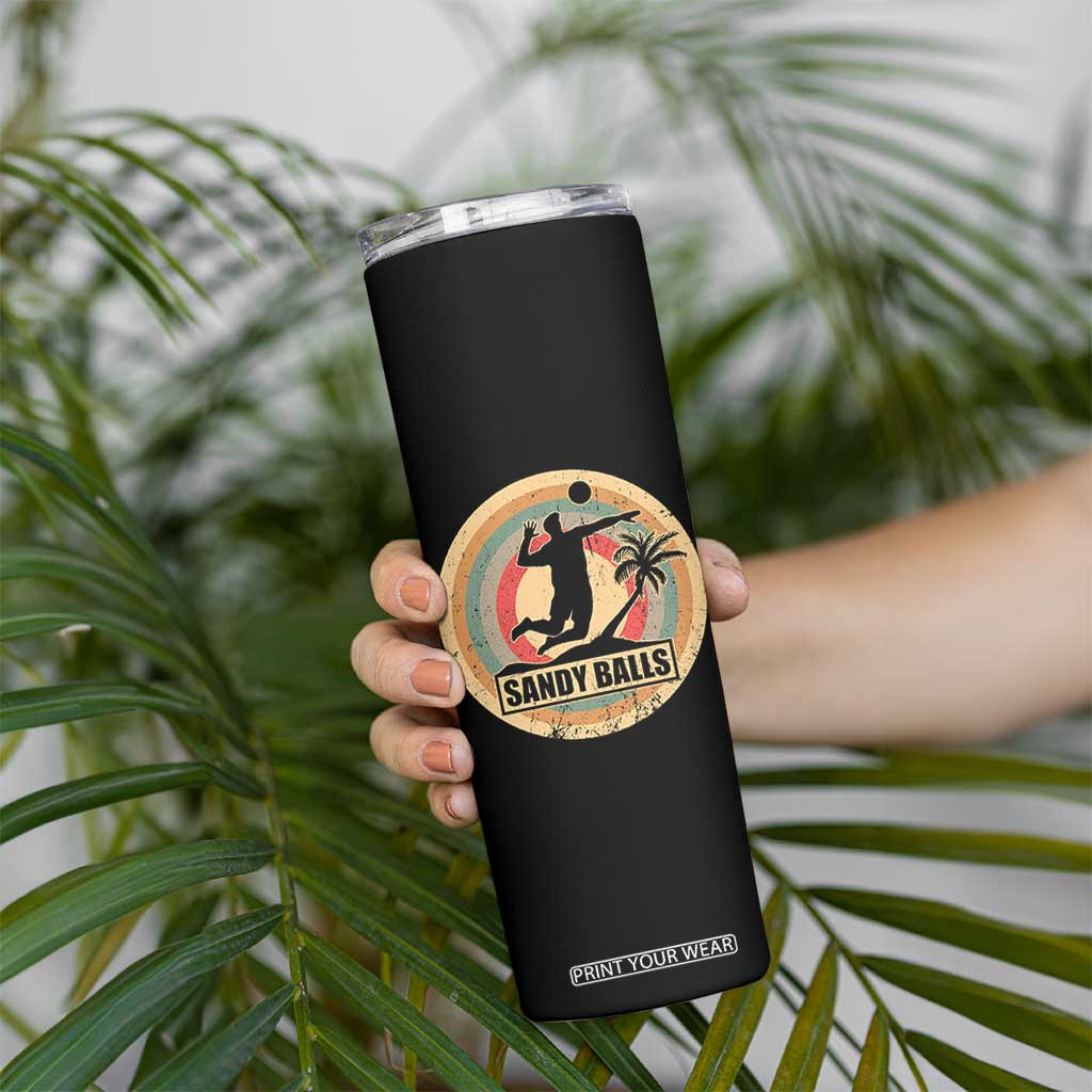 Beach Volleyball Skinny Tumbler Sandy Balls Team Player Volleyball Coach TS11 Print Your Wear