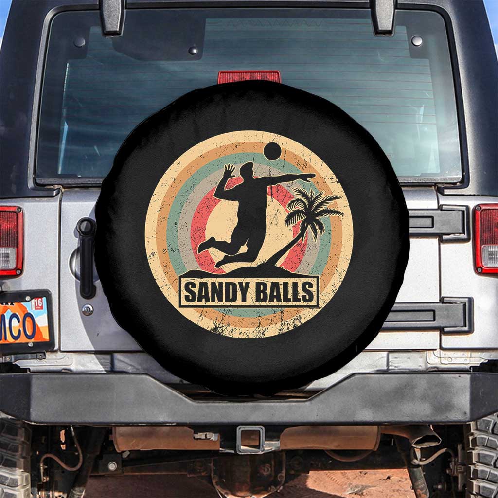 Beach Volleyball Spare Tire Cover Sandy Balls Team Player Volleyball Coach TS11 No hole Black Print Your Wear