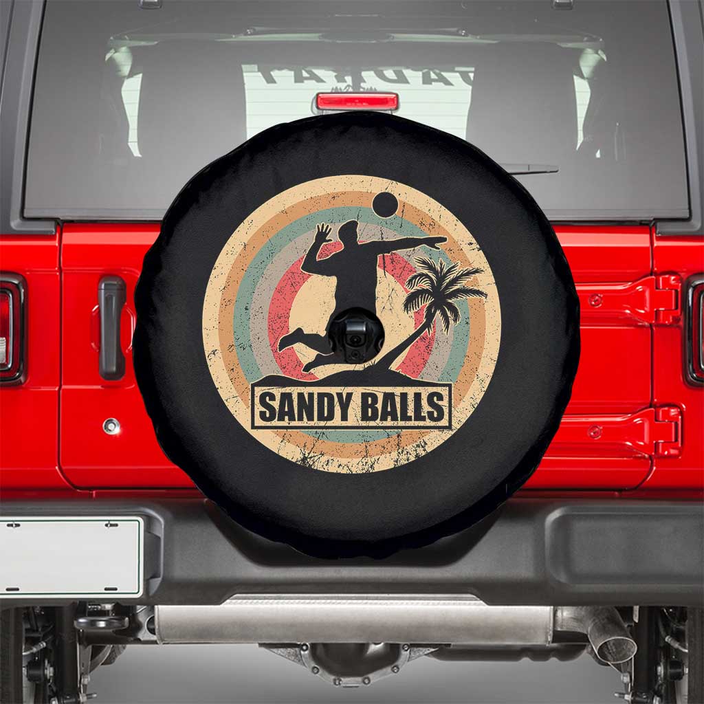Beach Volleyball Spare Tire Cover Sandy Balls Team Player Volleyball Coach TS11 Black Print Your Wear