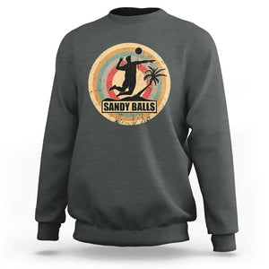 Beach Volleyball Sweatshirt Sandy Balls Team Player Volleyball Coach TS11 Dark Heather Print Your Wear