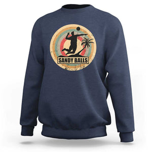 Beach Volleyball Sweatshirt Sandy Balls Team Player Volleyball Coach TS11 Navy Print Your Wear