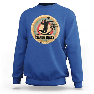 Beach Volleyball Sweatshirt Sandy Balls Team Player Volleyball Coach TS11 Royal Blue Print Your Wear