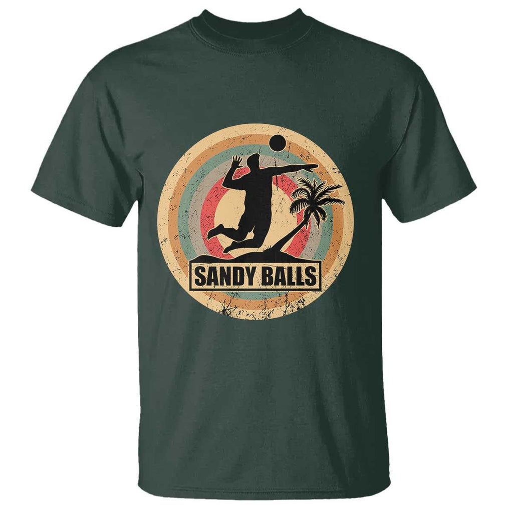 Beach Volleyball T Shirt Sandy Balls Team Player Volleyball Coach TS11 Dark Forest Green Print Your Wear