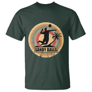 Beach Volleyball T Shirt Sandy Balls Team Player Volleyball Coach TS11 Dark Forest Green Print Your Wear