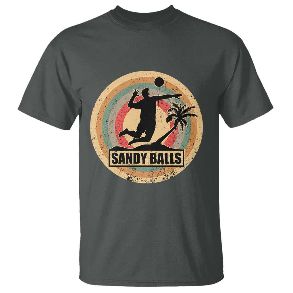 Beach Volleyball T Shirt Sandy Balls Team Player Volleyball Coach TS11 Dark Heather Print Your Wear