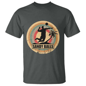 Beach Volleyball T Shirt Sandy Balls Team Player Volleyball Coach TS11 Dark Heather Print Your Wear