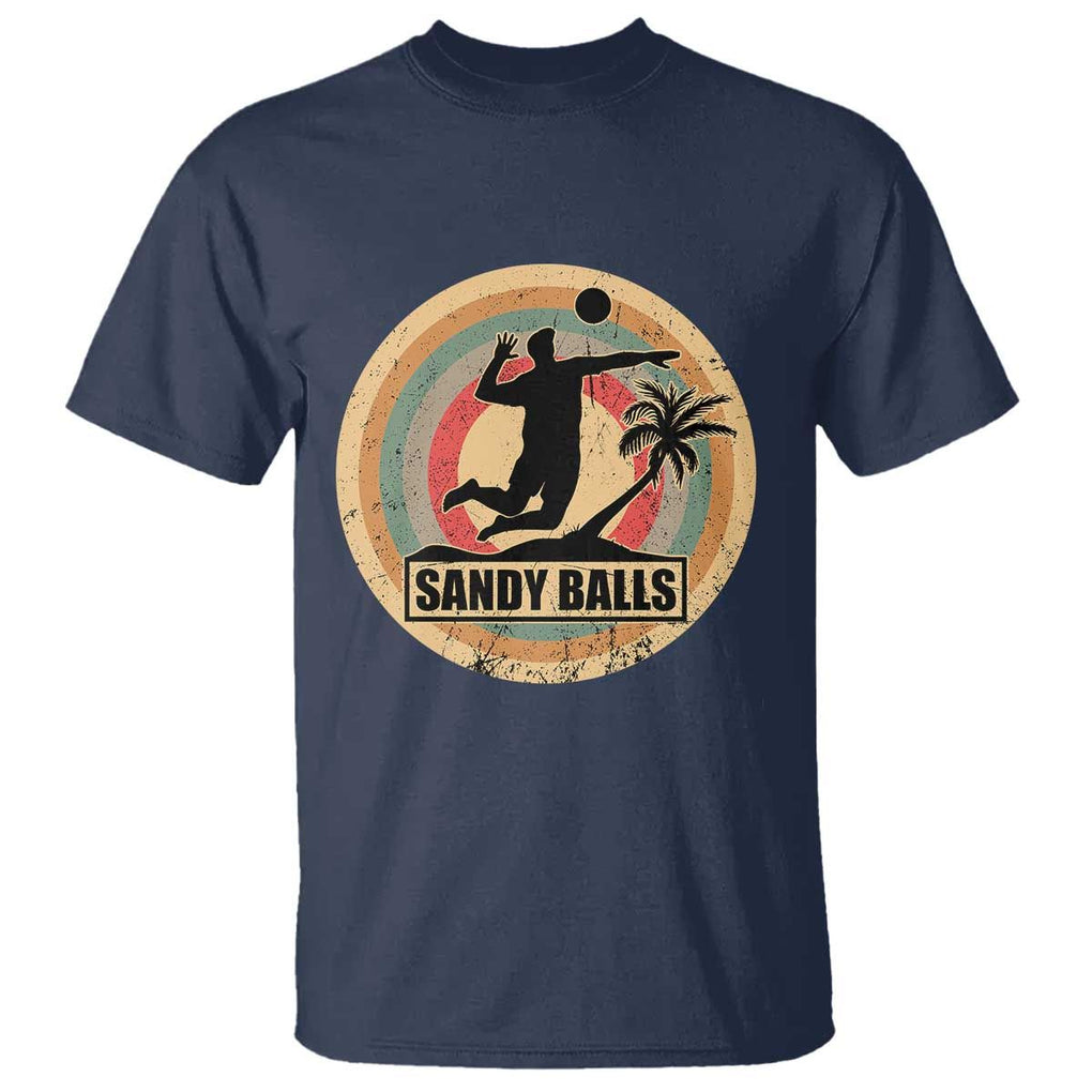 Beach Volleyball T Shirt Sandy Balls Team Player Volleyball Coach TS11 Navy Print Your Wear