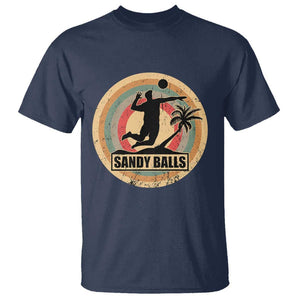 Beach Volleyball T Shirt Sandy Balls Team Player Volleyball Coach TS11 Navy Print Your Wear