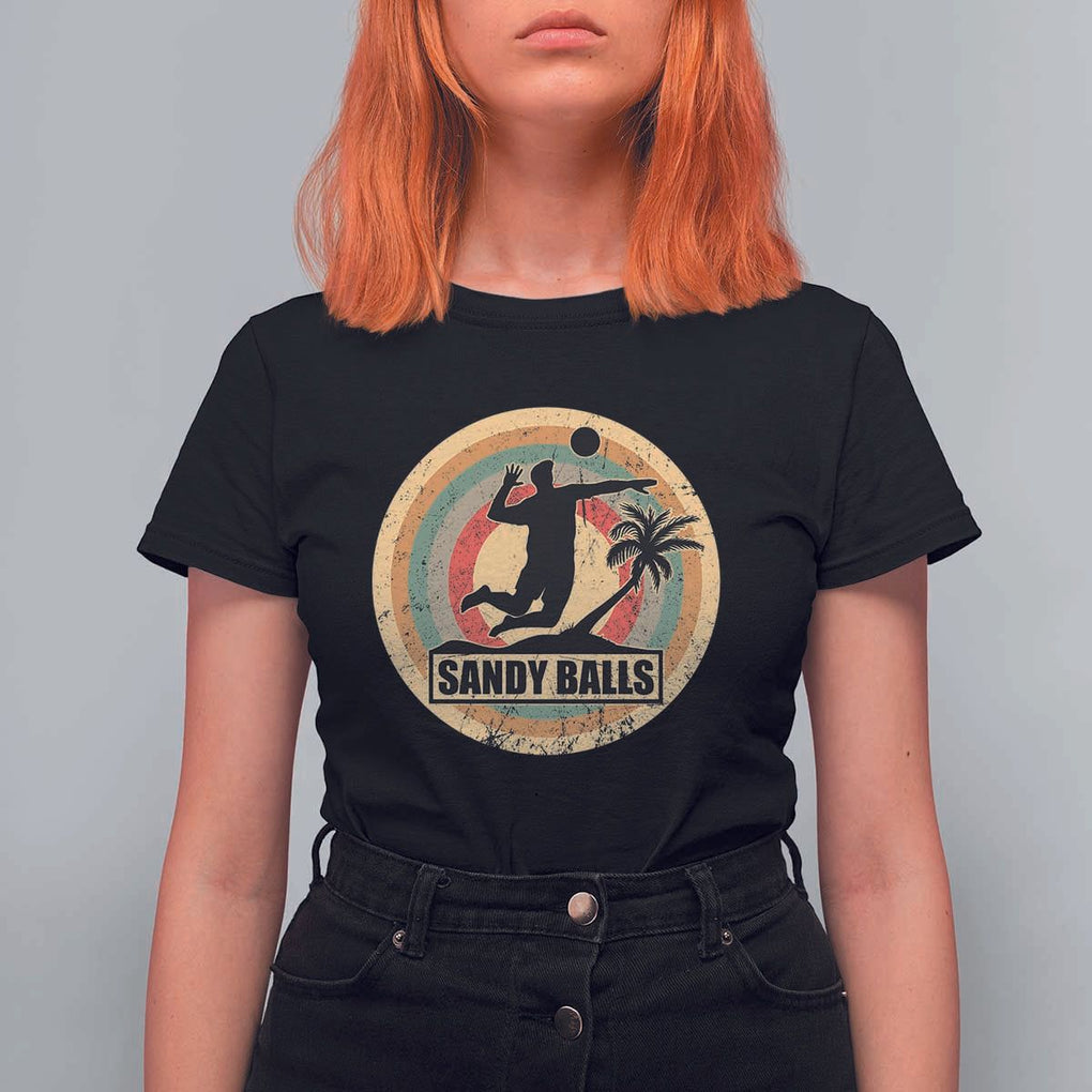 Beach Volleyball T Shirt For Women Sandy Balls Team Player Volleyball Coach TS11 Black Print Your Wear