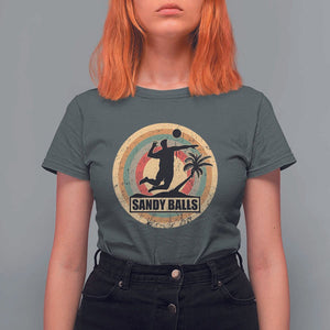 Beach Volleyball T Shirt For Women Sandy Balls Team Player Volleyball Coach TS11 Dark Heather Print Your Wear