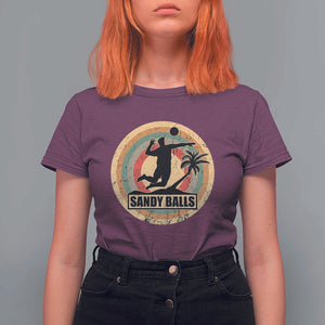 Beach Volleyball T Shirt For Women Sandy Balls Team Player Volleyball Coach TS11 Maroon Print Your Wear