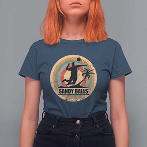 Beach Volleyball T Shirt For Women Sandy Balls Team Player Volleyball Coach TS11 Navy Print Your Wear