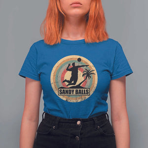 Beach Volleyball T Shirt For Women Sandy Balls Team Player Volleyball Coach TS11 Royal Blue Print Your Wear