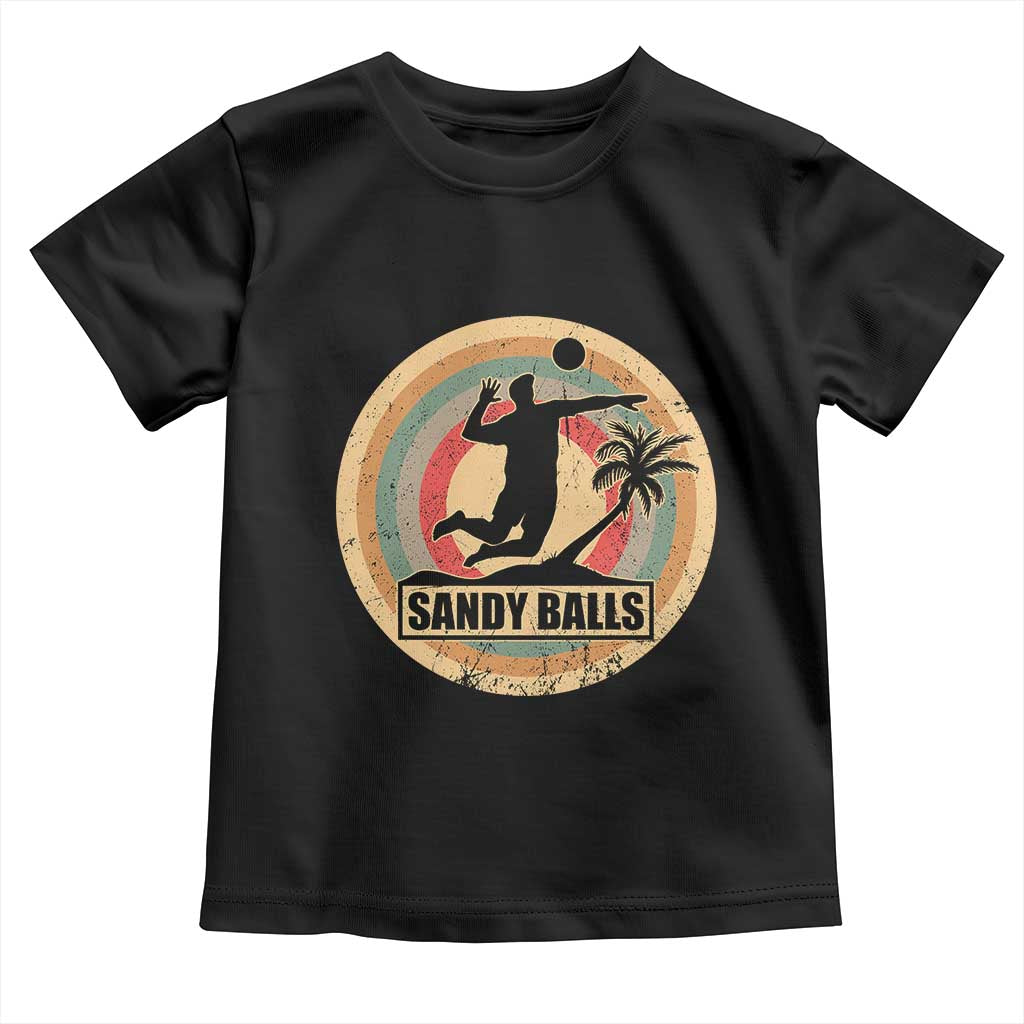 Beach Volleyball Toddler T Shirt Sandy Balls Team Player Volleyball Coach TS11 Black Print Your Wear